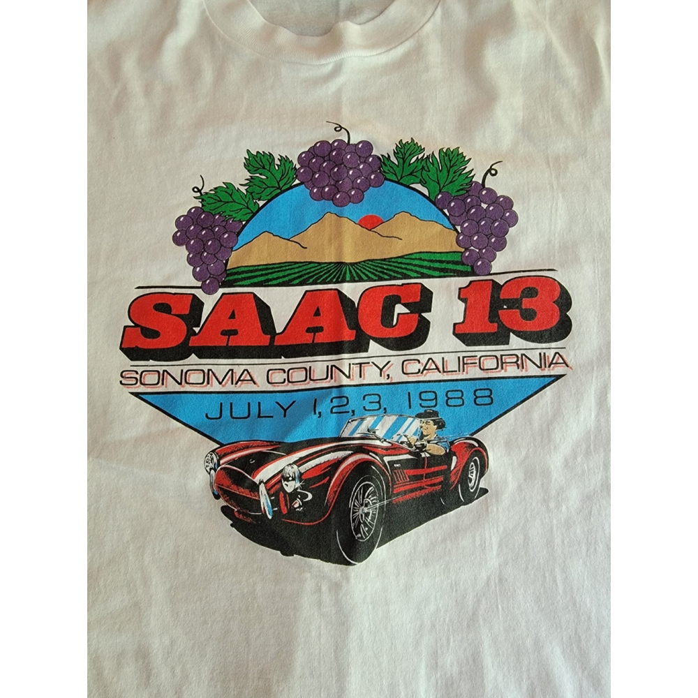 1988 SAAC 13 Sonoma County CA Shelby American Automobile Club Sz M (Tag L) stain